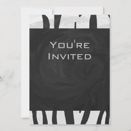 Invitation Tigre Monogramme noir et blanc (Devant)