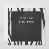 Invitation Tigre Monogramme noir et blanc (Devant)