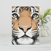 Invitation Tigre qui fixe, visage de tigre (Debout devant)