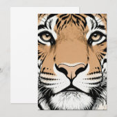 Invitation Tigre qui fixe, visage de tigre (Devant / Derrière)