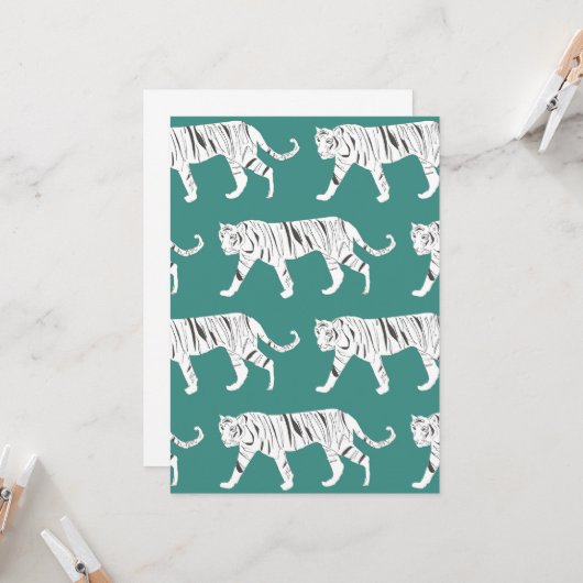 Invitation Tigre turquoise (Devant/Arrière en situation)