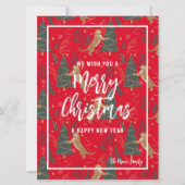 Invitation Tigres, Arbres de Noël, Joyeux voeux de Noël (Devant)