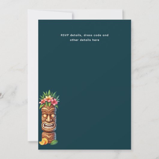 Invitation TIKI ANNIVERSAIRE Tropical Luau Hawaiian Party (Dos)