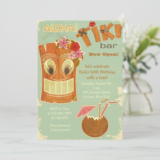 Invitation Tiki Bar (Debout devant)