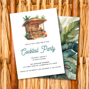 Invitation Tiki Bar Fête Tropicale de Cocktail Jardin d'Été