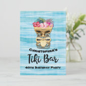 Invitation Tiki Bar Luau Hawaiian Anniversaire (Debout devant)