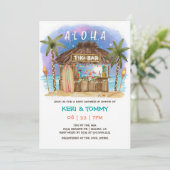 Invitation Tiki Beach Bar | Baby shower de la mer de Lune tro (Debout devant)