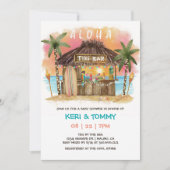 Invitation Tiki Beach Bar | Baby shower de la mer du coucher  (Devant)