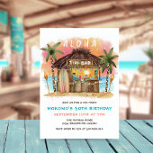 Invitation Tiki Beach Bar | Mer tropicale coucher de soleil A