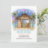 Invitation Tiki Beach Bar Tropical Graduation Party (Debout devant)