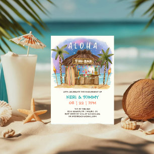 Invitation Tiki Beach Bar Tropical Moon Sea Party