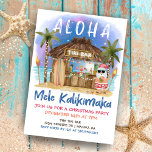 Invitation Tiki Beach Bar Tropical Père Noël Christmas Party<br><div class="desc">L'invitation à la fête de Noël tropicale montre Père Noël profiter de vacances dans un bar Tiki sur la plage sous la lune et des étoiles avec des palmiers, des lampes à cordes de vacances et des salutations hawaïennes "Aloha" et "Mele Kalikimaka". Cocktails tropicaux, ananas, hibiscus et feuilles de palmiers,...</div>