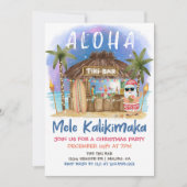 Invitation Tiki Beach Bar Tropical Santa Christmas Party (Devant)