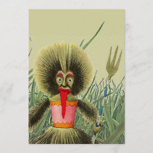 Invitation Tiki Doll Grass Lawn Jardin Fun Party