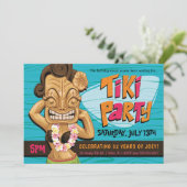 Invitation Tiki Fête d'anniversaire Luau Fête d'été (Debout devant)