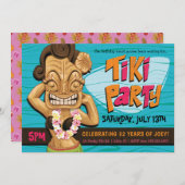Invitation Tiki Fête d'anniversaire Luau Fête d'été (Devant / Derrière)