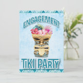Invitation Tiki Hawaiian Luau Fiançailles (Debout devant)