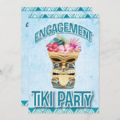 Invitation Tiki Hawaiian Luau Fiançailles (Devant / Derrière)