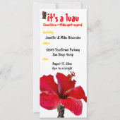 Invitation Tiki Hibiscus Luau (Devant)