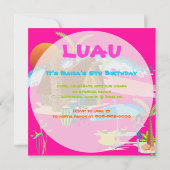 Invitation Tiki/Luau à la plage (Dos)
