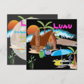 Invitation Tiki/Luau au coucher du soleil (Devant / Derrière)