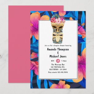 Invitation Tiki Luau Été Plage Couple Shower