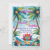 Invitation tiki luau île tropicale plage (Devant)
