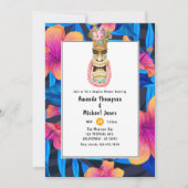 Invitation Tiki Luau Summer Beach Couples Douche (Devant)