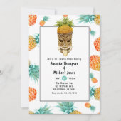 Invitation Tiki Luau Summer Pineapple Beach Couples Douche (Devant)