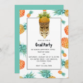 Invitation Tiki Luau Summer Pineapple Beach Graduation Party (Devant / Derrière)