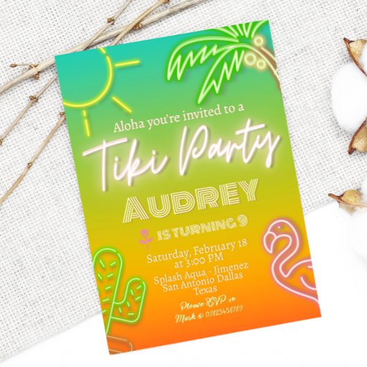 Invitation Tiki Party - Anniversaire