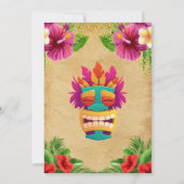 Invitation Tiki Tropical Hawaiian Luau Hula sur Anniversaire (Dos)