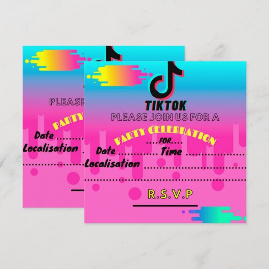 Invitation tiktok (Devant / Derrière)