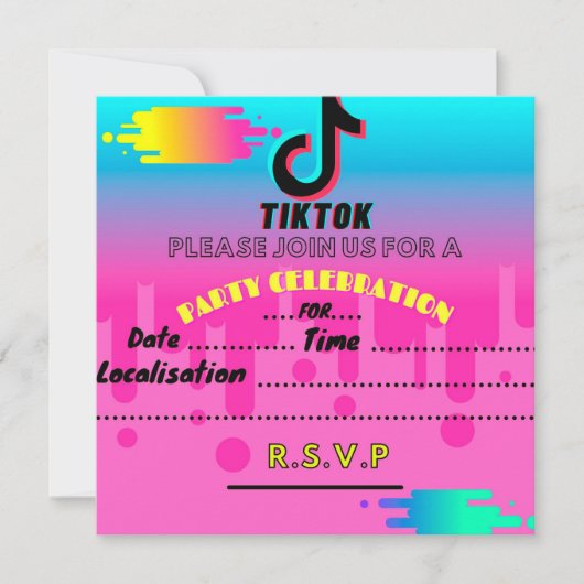 Invitation tiktok (Devant)