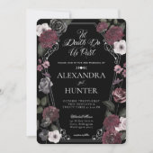 Invitation Til Death Aquarelle Mariage floral gothique (Devant)