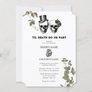 Invitation Til Death Coeur gothique Mariage des crânes florau