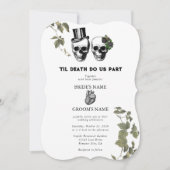 Invitation Til Death Coeur gothique Mariage des crânes florau (Devant)