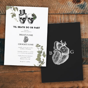 Invitation Til Death Coeur gothique Mariage des crânes florau