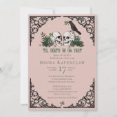 Invitation Til Death Do Us Part Mr and Mrs Skulls Green Roses (Devant)