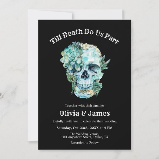 Invitation Til Death Do Us Part Photo Halloween Mariage (Devant)