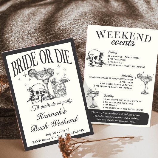 Invitation Til Death Do Us Party Bachelorette Cocktail