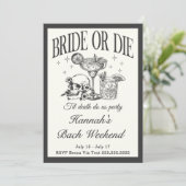 Invitation Til Death Do Us Party Bachelorette Cocktail (Debout devant)