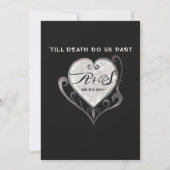 Invitation Til Death Gothique Crâne Crâne noir Mariage floral (Dos)