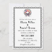 Invitation Til Death Gothique Floral halloween Squelette Mari (Devant)
