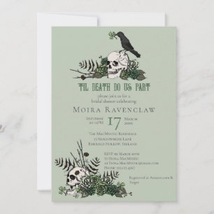 Invitation Til Death Gothique Irlandais Floral Fête des marié