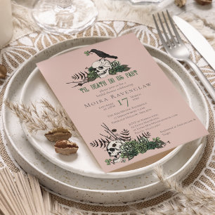 Invitation Til Death Gothique Irlandais Floral Fête des marié