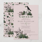 Invitation Til Death Gothique Irlandais Floral Fête des marié (Devant / Derrière)