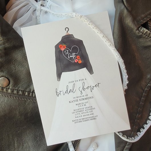Invitation Til Death Veste en cuir Mariage robe nuptiale