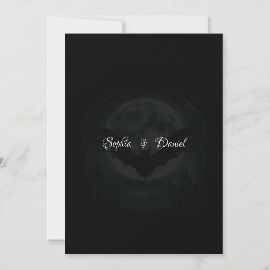 Invitation Till Death Cross Moonlight chauves-souris Mariage  (Dos)