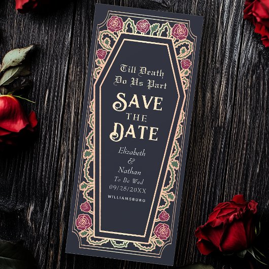 Invitation Till Death Do Us Part Blue Goth Save Date